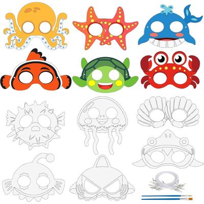 TEMU Landifor 24 Pieces Pirate Masks To Color Kids Pirate Mask Craft Kit Diy Pirate Paper Masks For Girls Boys Carnival Masquerade Pirate Party Kids Birthday Party Favors Image