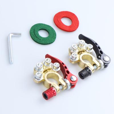 TEMU 1 Pair Of Thickened Car Battery Terminals, Battery Pile Head, Quick Disassembly Clip, Connector Clip, Multiple Interface Wiring Terminals Image