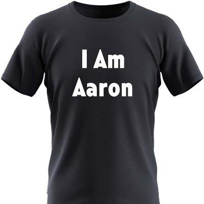 TEMU I Am Aaron Print Tee Shirt, Tees For Men, Casual Short Sleeve T-shirt For Summer Image