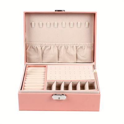 TEMU Jewelry Box Double Layer Storage Holder Leather Large Gift Case, Jewelry Boxes Image