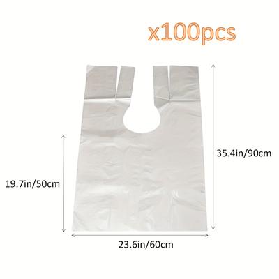 TEMU 100pcs Of Disposable Capes, Transparent And Waterproof, Ideal For Hair Cutting And Dyeing, Suitable For Home Use And Professional Hair Washing. Image