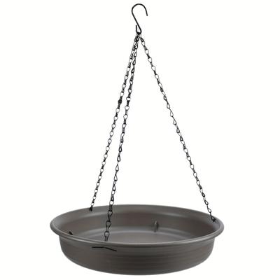 TEMU Durable Thick Resin Bird Feeder - Round Design With Tray Base For , Outdoor Garden Decor For Yards, Lawns & Patio, Wild Bird Feeder|decorative Bird Feeder|chain Suspended Feeder