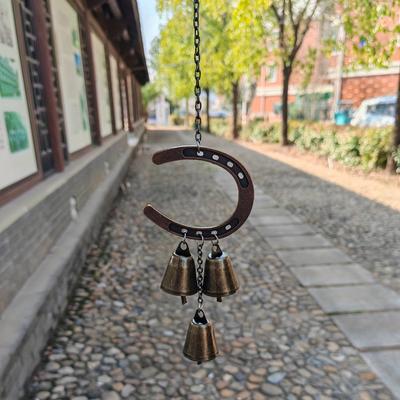 TEMU 1pc Metal Horseshoe Wind Chime With Decorative Chain - Rustic For Garden, Patio & Home Decor - Soothing Outdoor Accent, No Battery Required, Wind Chimes For Outside Image