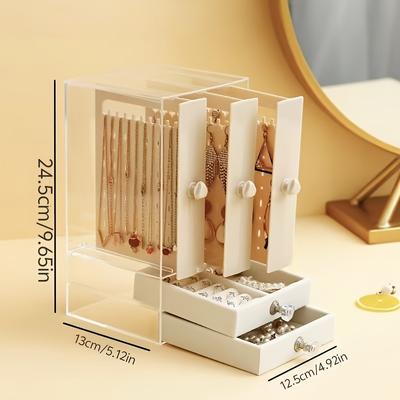 TEMU 1pc Elegant Jewelry Storage Box Drawer - Anti Oxidation, Suitable For Earrings And Necklace Storage, Suitable For Valentine's Day, Day, Birthday Gifts, Women's Gifts, Jewelry Boxes Image