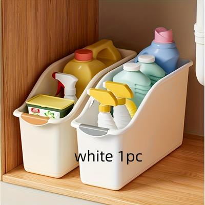 TEMU Plastic Storage Box Set, Curved Design Suitable For Home Organization, Ideal For 12 The Family, Cleaning Products And , Storage Baskets, Boxes, And Containers With Smooth Lines Image