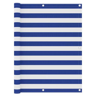 TEMU Balcony Privacy Screen White And Blue 120x400 Cm Oxford Fabric Image