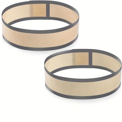 TEMU 2pcs Silicone Baking Liners - Reusable, Heat-resistant Mats For , Macarons, Bread, And Pastry With Wooden Rings For Easy Handling Image