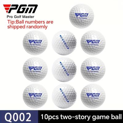 TEMU 10pcs/30pcs Pgm Golf Balls Double Layer Practice Ball High Bounce Brand -layered Golf Balls For Advanced Golfers Q002-4, Pgm