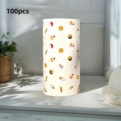 TEMU 50/100/200/400pcs Disposable Cleaning Wipes - Non- Pet Fabric Kitchen Towels, Random Patterned, Reusable Household Lazy Cloth Image