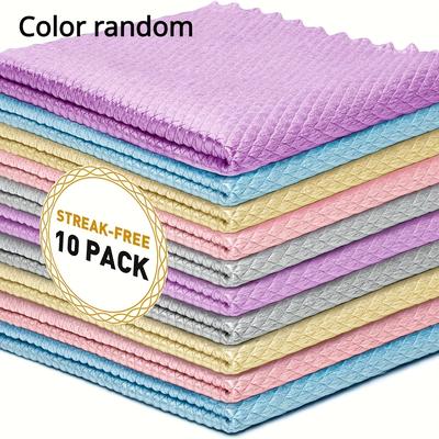 TEMU 10pcs Reusable Fish Scale Dish Cloths - Multifunctional, Non-electric Polyester Cleaning Towels For Kitchen & Household Use, Scrubbing Pads, Cleaning Tools Image