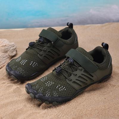 TEMU Unisex Quick-dry Breathable Water Shoes For Hiking, Diving, And Outdoor Activities - Adjustable Strap, Non-slip Rubber Sole, Lightweight Mesh Upper, Black, Hiking Accessories Image