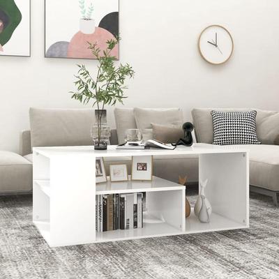 TEMU White Coffee Table 100x50x40 Cm Made Of Wood Material Image