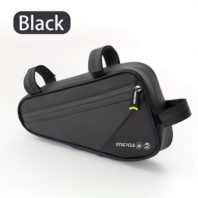 TEMU Bike Triangle Bag, Waterproof, For Mountain And Road Bicycles, Outdoor Cycling Storage Equipment, Polyester Fiber, With Installation Kit, For Road Bike, Cycling Accessories Image