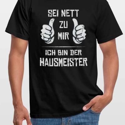 TEMU Men's Casual Graphic T-shirt With German Text Print - Soft 100% Cotton Short Sleeve Crew Neck, Lightweight Breathable Fabric For Casual Attire, Machine Washable Regular Fit Tee, Print Shirt Image