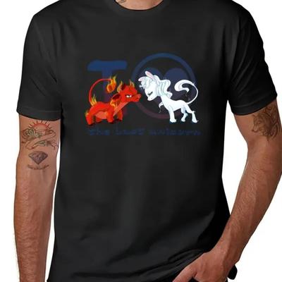 TEMU 1pc Men's Cotton Crew Neck T-shirt - I Heart The Last Unicorn Graphic Print, Regular Fit Short Sleeve Tee, Breathable Knit Fabric, Machine Washable Casual Top For Casual Attire, Medium Elasticity Image