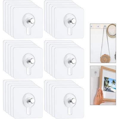 TEMU 30pcs Of Self-adhesive Picture Hooks, Transparent Adhesive Nails For Hanging Pictures Without Drilling, Adhesive Picture Hangers, Adhesive Nails For Walls For Picture Frames, Load 5 Kg Image
