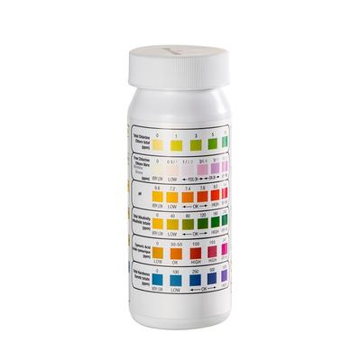 TEMU 50pcs Spa Pool Water Test Strips, 6-in-1 For Ph, Chlorine, Bromine, Alkalinity, Cyanuric Acid & Total Hardness, For Garden Pools & Spas Image