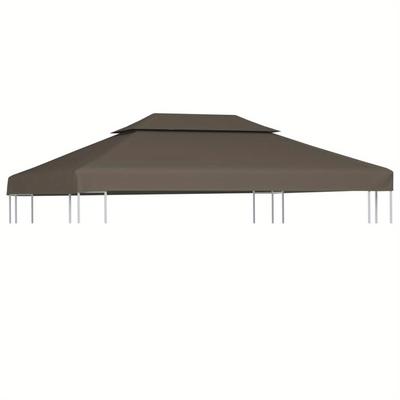 TEMU 1pc Taupe 2-tier Gazebo Top, 310 Gsm, 4x3m, Non-waterproof Roof Cover For Sun Shelter Tent, Sun Shade Cover | Twotier | Ventilated Design Image