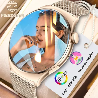 2025 Echte AMOLED Smart Uhr Damen Bildschirm Immer Zeit Zeigen 466*466 HD Gesundheit Tracker Image