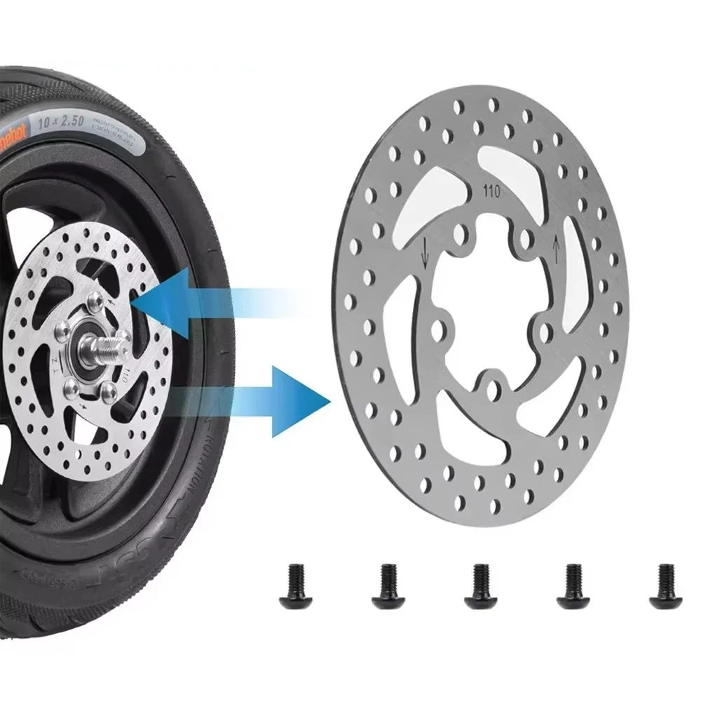 Für Ninebot F2 Elektroroller Edelstahl Rotor Pad Bremsscheibe Vorderrad 110 mm 5 Löcher mit 5 Schrauben Ersatzteile Image