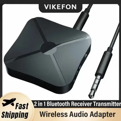 VIKEFON Car 2 in 1 KN319 Bluetooth Transmitter Receiver Stereo Audio Receiver Converter Wireless Adapter With RCA 3.5MM AUX