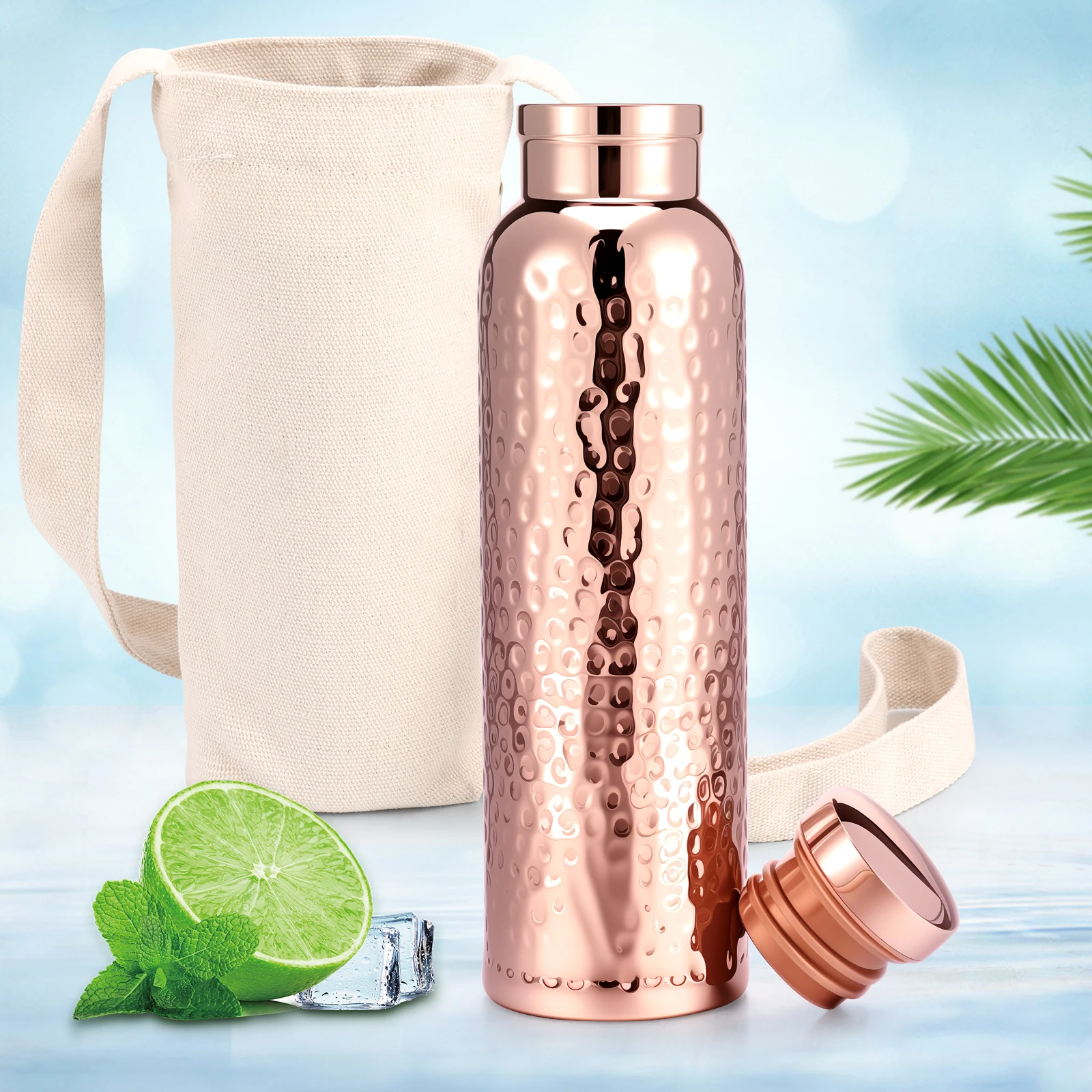 620 ml Wasserflasche, tragbare Sport-Wasserflasche, Trinkflasche, doppelschichtig, auslaufsicher, für Fitnessstudio, für Reisen, Fitness, Radfahren Image