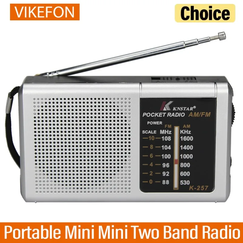 Tragbares multifunktionales Low-Power-Radio AM FM Mini Two-Band Walkman Batterie Outdoor-Stereoradio für Spaziergänge Wandern Camping Image