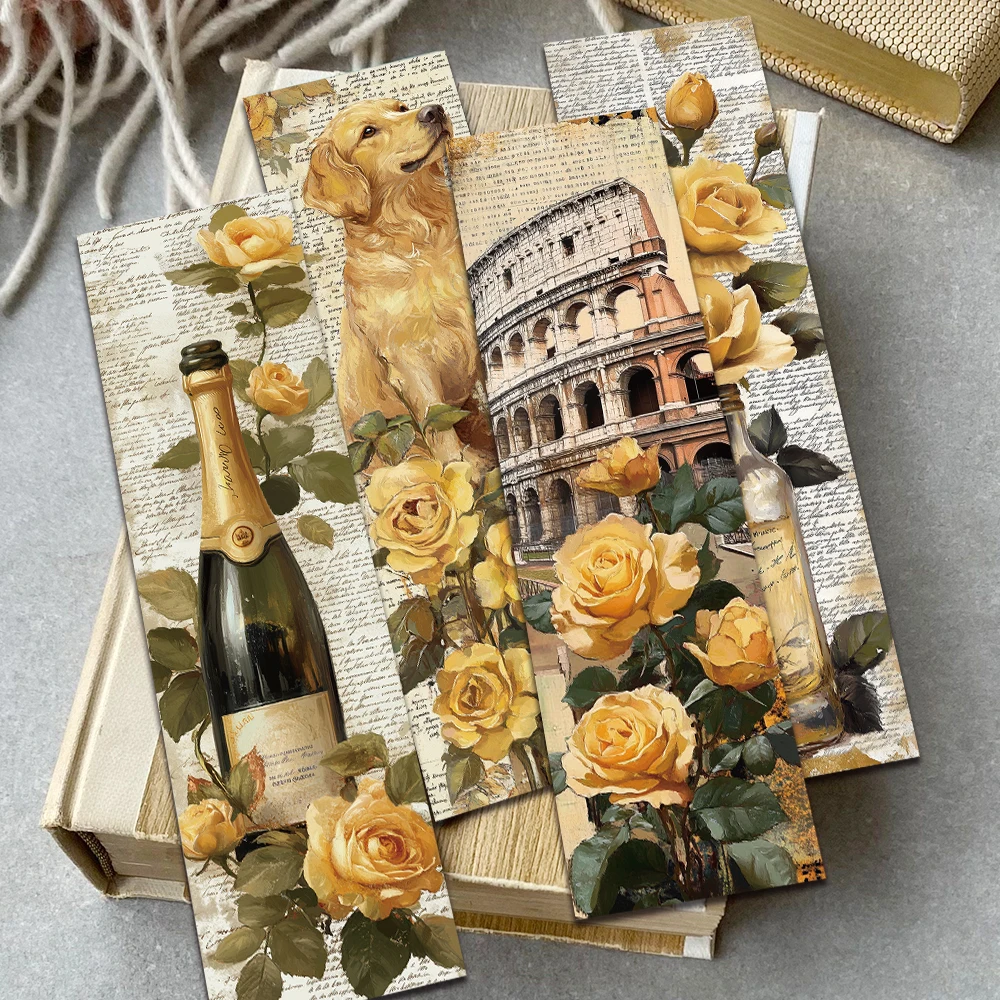 30PCS Vintage Goldene Garten Lesezeichen Goldene Kreative Rosen Schloss Garten Serie Zubehör Student Lesen Mark Schreibwaren Image