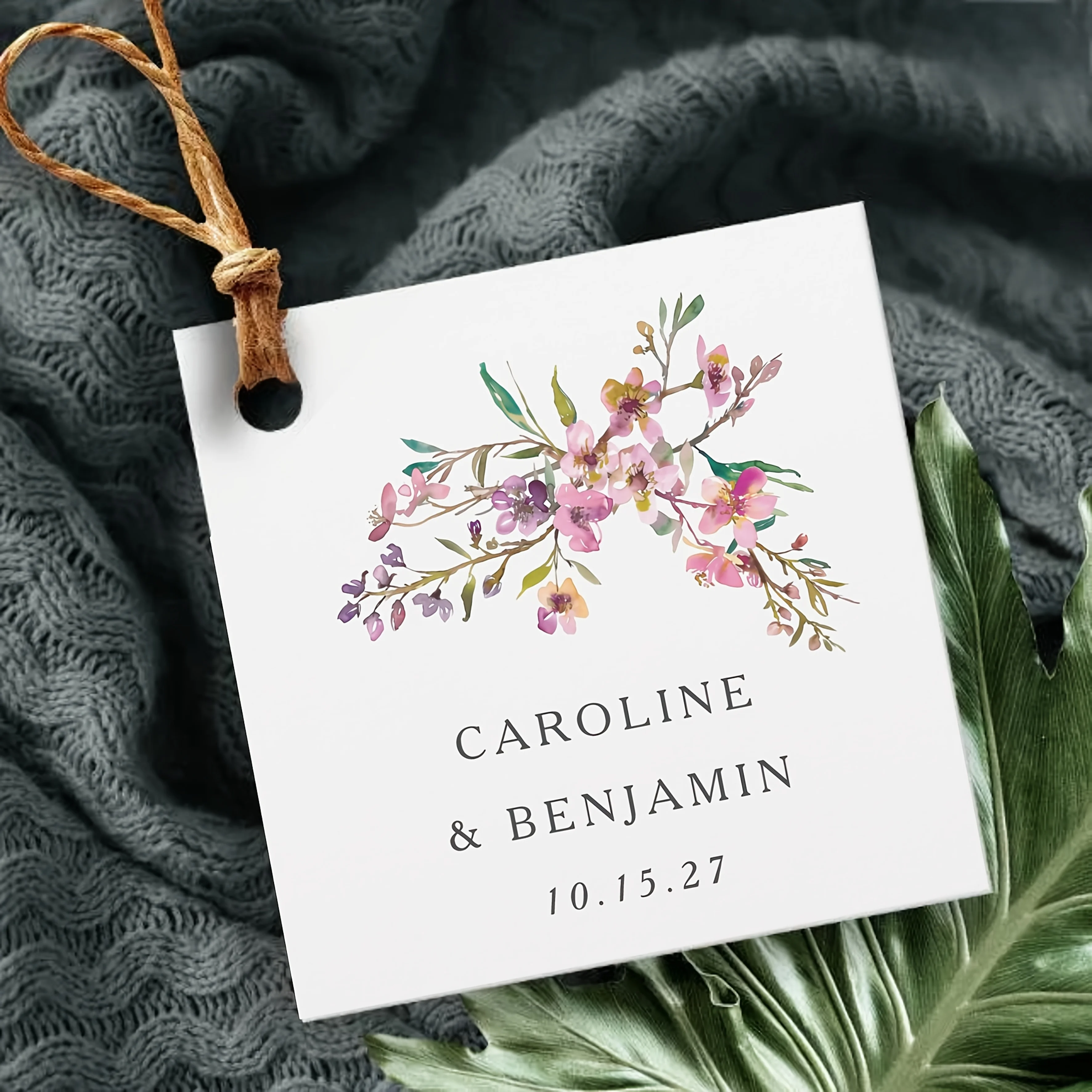 Benutzerdefinierte 100 Stück Hochzeitsbevorzugungsetiketten, individuelle personalisierte Dankeschön-Geschenkanhänger für Hochzeiten, Geburtstage, Brautpartys Image