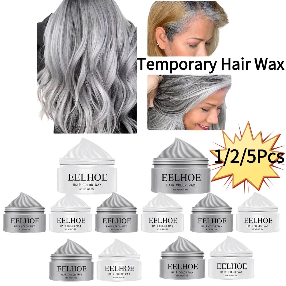 1/2/5Pcs Temporäre Haar Wachs Natürliche Matte Waschbar Modellierung Haar Wachs Instant Haar Farbstoff Temporäre haar Farbstoff Paste
