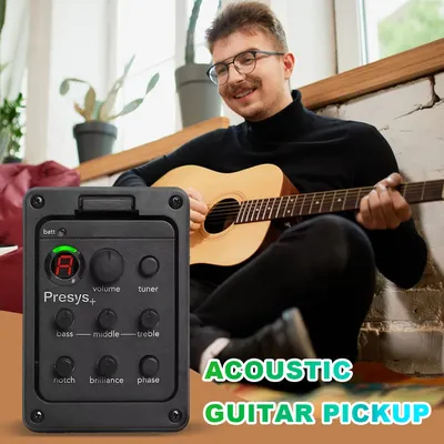 201 Classic Akustikgitarre EQ Tuner Piezo Pickup Akustikgitarre Vorverstärker 4-Band Equalizer Mic Blend Vorverstärker für Fishman Presys+