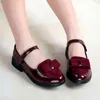 Mädchen Prinzessin Leder Schuhe PU Casual Baby Schwarz Rot Mädchen Mode Marke Glänzend Tanz Schuhe