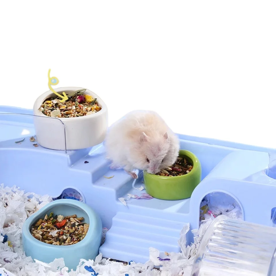 Rutschfester Futternapf aus Kunststoff – Futternapf für kleine Tiere und Wasserschale für Hamster, Kaninchen, Käfigutensilien, langlebiger Futterbehälter Image