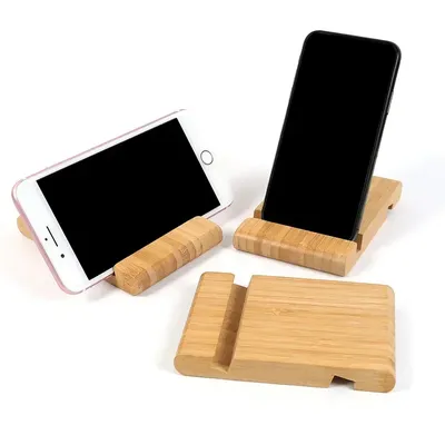 1PC Cell Phone Holder Wooden Cell Phone Holder Wooden Base Cell Phone Tablet Multifunctional Holder for iPhone 15 14 Samsung S24