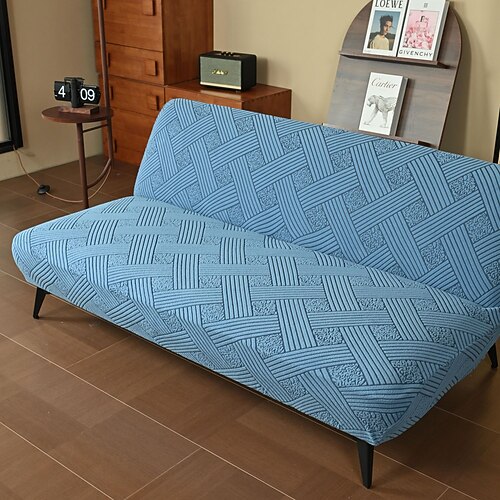 Stretch-Futonbezug ohne Armlehnen, Jacquard-Sofa-Bett-Schonbezüge, waschbarer Futon-Matratzen-Bettbezug, schmutzabweisender Möbelschutz mit elastischer Unterseite Image