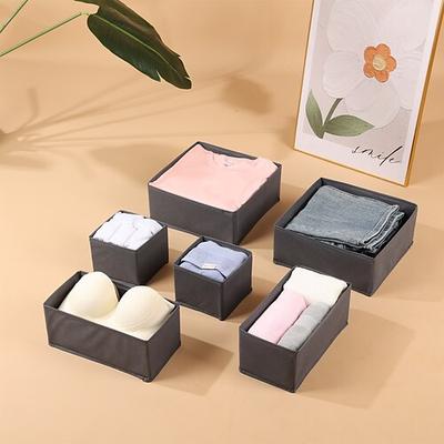6er-Pack Schubladen-Organizer-Behälter für Kleidung, faltbare Stoff-Aufbewahrungsboxen fürs Schlafzimmer, Schrank-Organizer für Socken, Unterwäsche, BHs, T-Shirts, Jeans, Image