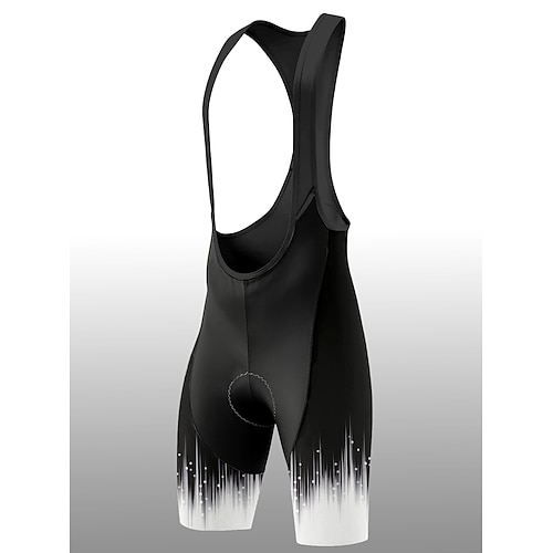 Herren Grafik Farbverlauf Fahrradträgerhose 3D gepolsterte Shorts Fahhrad Shorts Trägerhose Sport Sonnenschutz 3D-Polster Schnelltrocknend Feuchtigkeitsableitend Weiß Bekleidung Fahrradbekleidung
