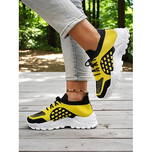 Flyknit-Sportschuhe für Damen – leichte, atmungsaktive Sneaker mit violettem Design und Schnürverschluss, perfekt für die Freizeit und Outdoor-Aktivitäten Image