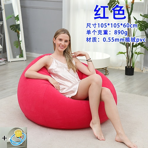 Aufblasbarer 1-Personen-Sofa-Loungesessel für den Außenbereich – selbstaufblasender tragbarer Campingstuhl mit Tragetasche, langlebiges halbrechteckiges Design für Garten, Picknick, Strand Image