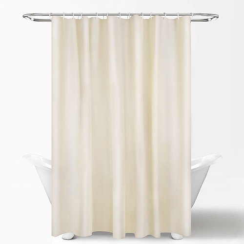 Duschvorhang PEVA wasserdicht schimmelresistente Badezimmervorhänge mit Haken einfach zu installieren schnelltrocknend 180cm weiß Blau Image