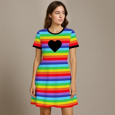 LGBTQ LGBTQ Regenbogen A-Linie Kleid Kinder Erwachsene Damen Mädchen Pride Parade Pride-Monat Karneval Einfaches Karnevalskostüm Image