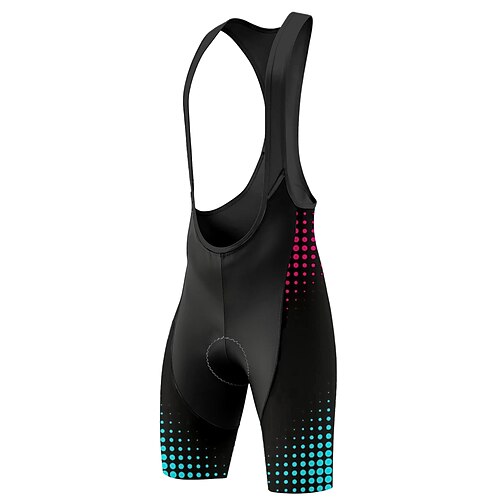 Herren Grafik Farbverlauf Punkt Fahrradträgerhose 3D gepolsterte Shorts Fahhrad Trägerhose Sport Sonnenschutz 3D-Polster Schnelltrocknend Feuchtigkeitsableitend Blau Bekleidung Fahrradbekleidung