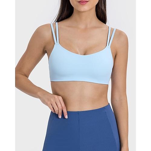 Damen BH-Oberteil Spag BH-Top Bequem Atmungsaktiv Einfach Sport Sportkleidung Weiß Rosa Yoga Fitness Leger