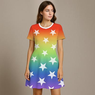 LGBTQ LGBTQ Regenbogen A-Linie Kleid Kinder Erwachsene Damen Mädchen Pride Parade Pride-Monat Karneval Einfaches Karnevalskostüm Image
