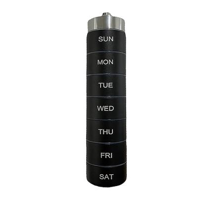 Reise-Pillenbox aus Metall, tragbare wasserdichte Wochen-Pillenbox, großer Pillenbehälter aus Aluminiumlegierung, BPA-freier 7-Tage-Medikamenten-Organizer für Vitamine, Fischöl und Image