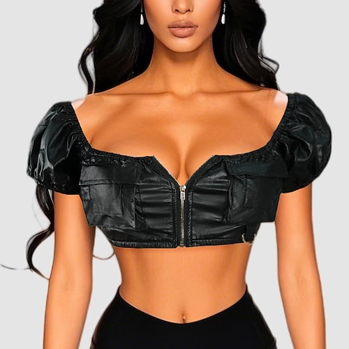 Sexy Punk Gothic Bauchfreies Top Bustier Kostüm Damen Halloween Karneval Nachtclub Pride Parade Pride-Monat Erwachsene Oberteil Image