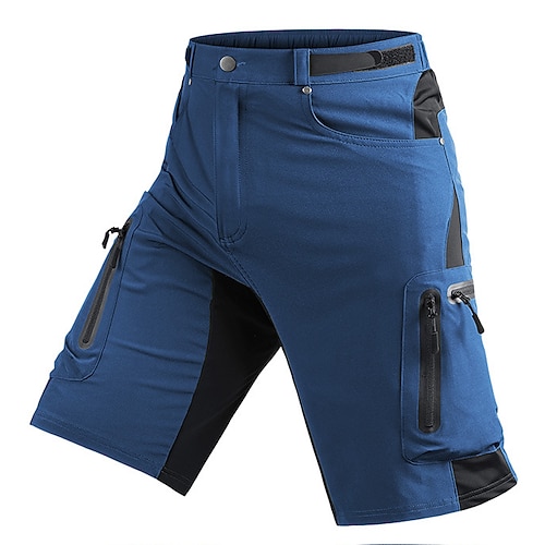 Herren Taktische Shorts Cargo-Shorts Shorts Wander-Shorts Reißverschlusstasche Mehrere Taschen Farbblock Komfort tragbar Knielang Outdoor Sport Täglich Mode Lässig Schwarz Marinenblau Image