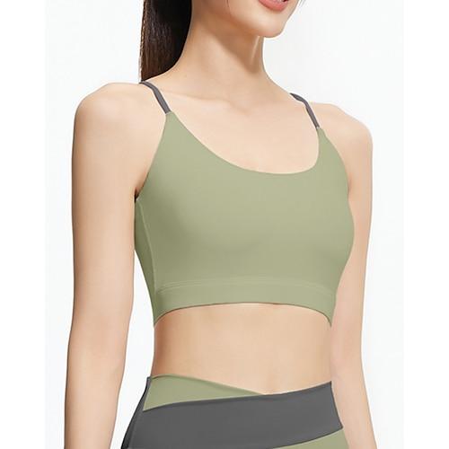 Damen BH-Oberteil Spaghettiträger BH-Top mit Trägern am Rücken Bequem Atmungsaktiv Netz Farbblock Sport Sportkleidung Schwarz Weiß Yoga Fitness Leger