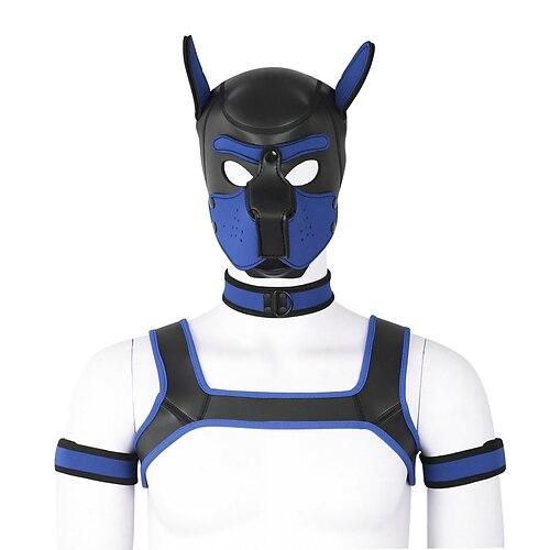 BDSM Leder-Community Welpenspiel Welpenmaske Hundehaube Erwachsene Unisex Pride Parade Pride-Monat Halloween Karneval Einfaches Karnevalskostüm