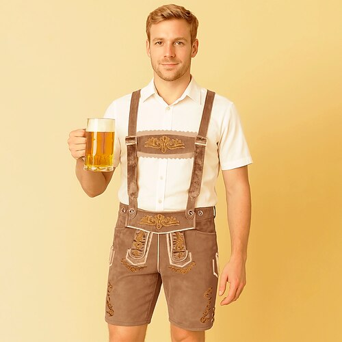 Oktoberfest Lederhosen Bayerisch Deutsch München Wiesn Herren Stoff im traditionellen Stil Shorts Image